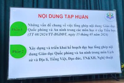 Lồng ghép nội dung Giáo dục Quốc phòng và An ninh trong Trường Tiểu học năm học 2025 – 2026